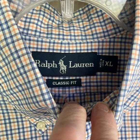 Ralph Lauren Men's Blue Classic Fit Checkered Shirt XL - Picture 4 of 7